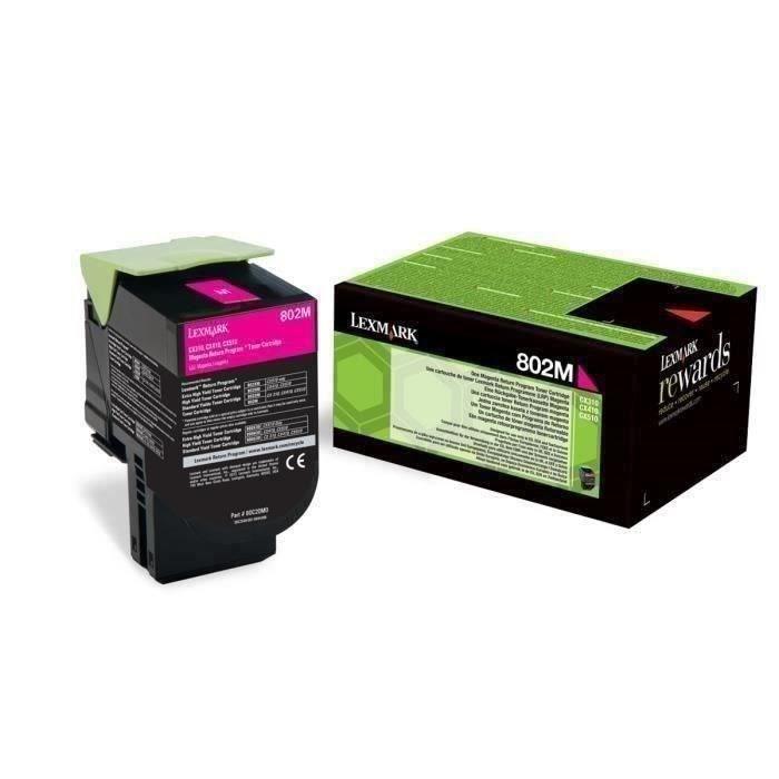 Cartouche de toner MAGENTA Lexmark Toner 802M - 80C20M0 - 1?000 pages - Paloma Tech