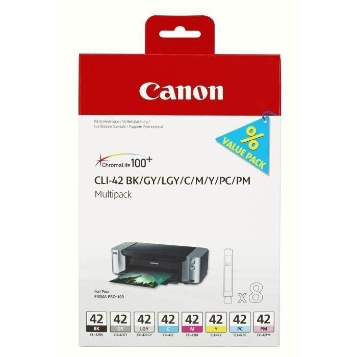 Cartouche d'encre CLI-42 8inks - CANON - Noir et couleur - Capacité standard - multipack 8 encres - Paloma Tech