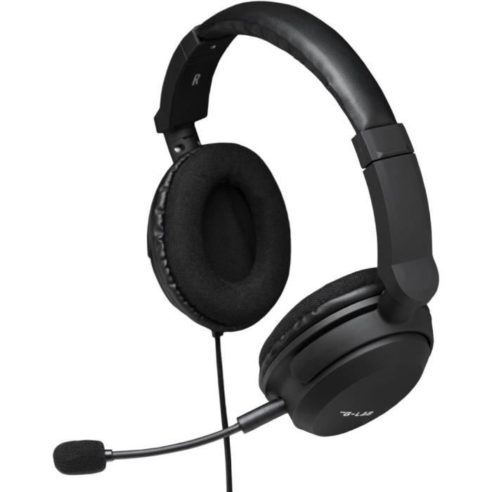 Casque Gamer Filaire - The G-Lab - KORP CARBON - Microphone Détachable - PC/Playstation/Xbox - Noir