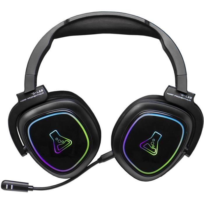 Casque Gamer Sans Fil - The G-Lab - KORP PROMENTHIUM - Microphone - RGB - PC/PS4/Xbox One - Noir