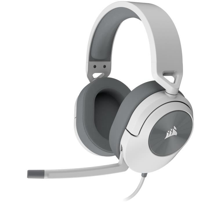 Casque gaming CORSAIR HS55 STEREO - Blanc Micro-casque filaire jack 3,5mm