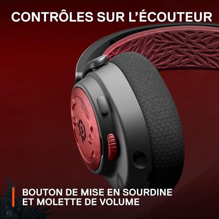 Casque Gaming sans fil multiplateforme - STEELSERIES - ARCTIS NOVA 7: EDITION DIABLO IV - Rouge et Noir