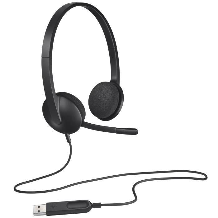 Casque PC Logitech H340 - micro-casque stéréo - filaire USB avec micro rotatif anti-parasites - Paloma Tech