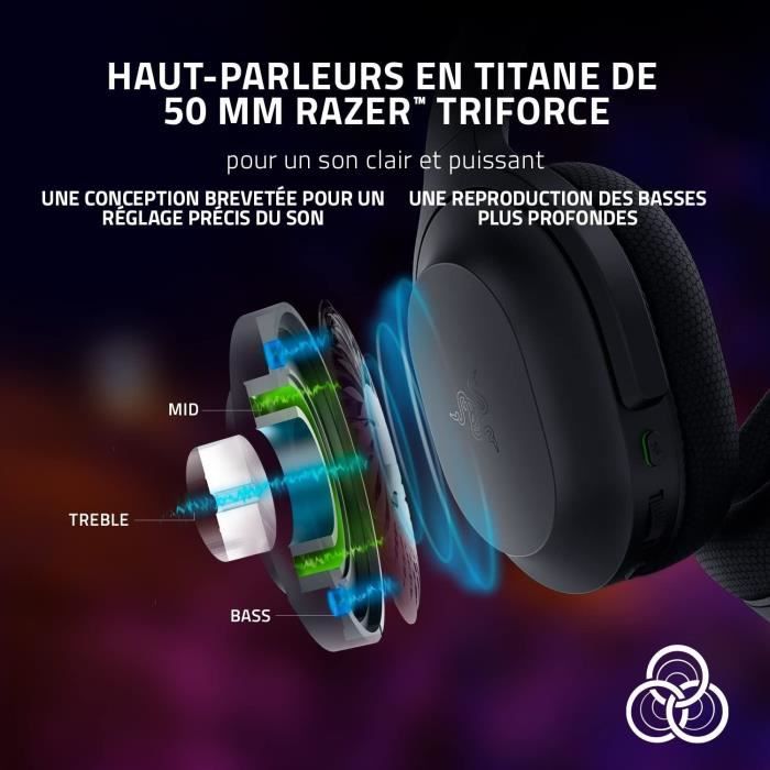 Casque PC Razer BARRACUDA Casque gaming sans fil multiplateforme PC et appareils mobiles