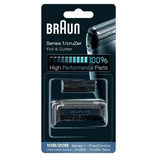 Cassette de rechange Braun 10B Series 1 pour rasoir - Recharge Grille + Couteaux - Noir - Paloma Tech