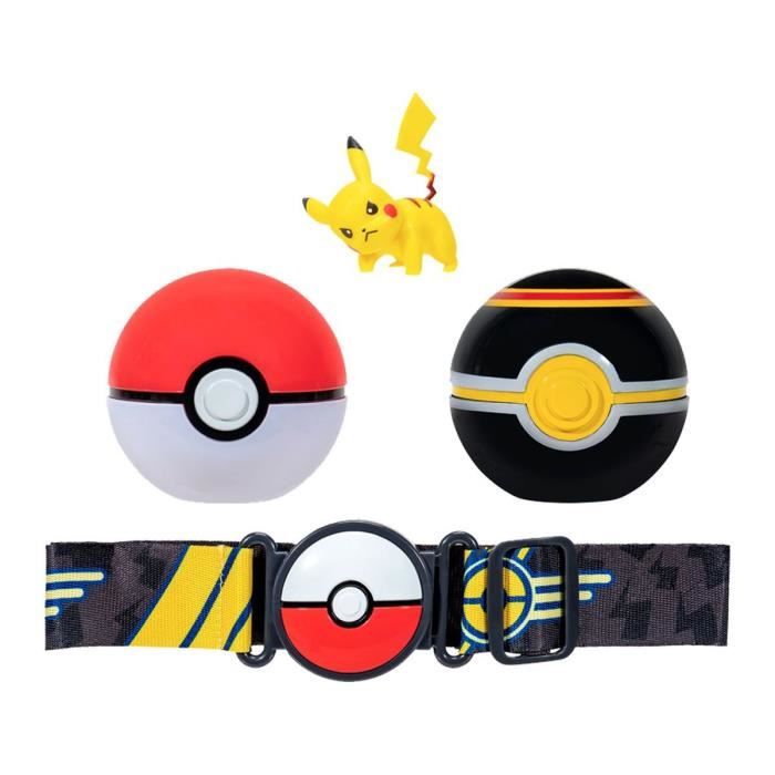 Ceinture Clip ’N’ Go BANDAI - Pokémon - 1 ceinture 1 Poké Ball 1 Luxury Ball et 1 figurine 5 cm Pikachu