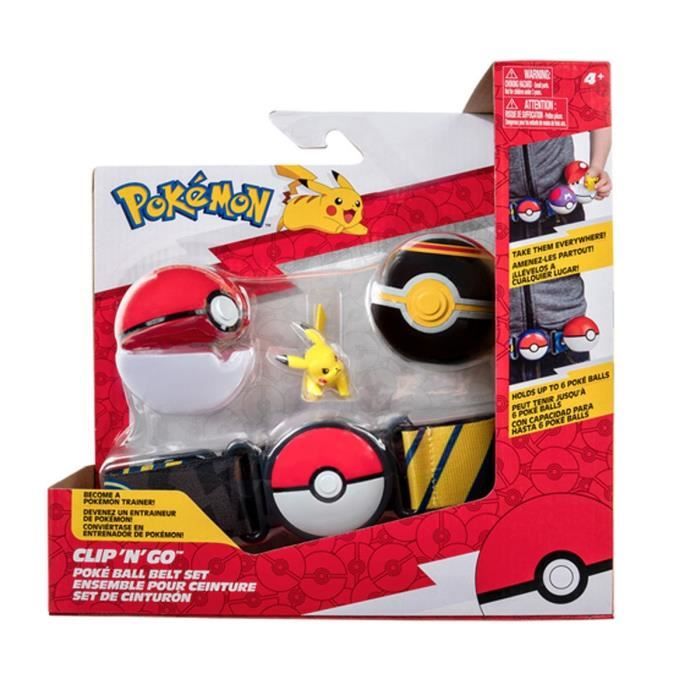 Ceinture Clip ’N’ Go BANDAI - Pokémon - 1 ceinture 1 Poké Ball 1 Luxury Ball et 1 figurine 5 cm Pikachu