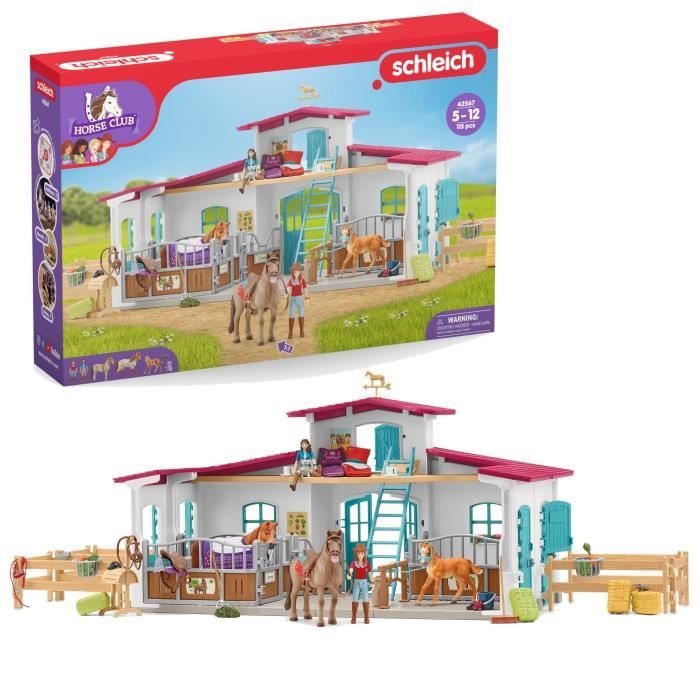 Centre équestre modulable de Lakeside pour chevaux coffret figurines avec 115 éléments Schleich 42567 Horse Club