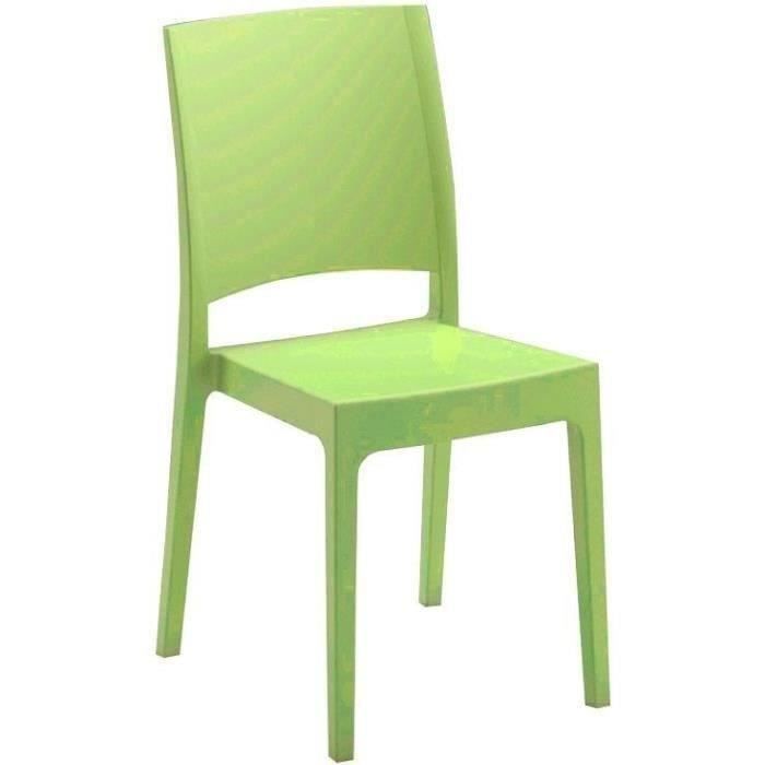 Chaise de jardin FLORA ARETA - Lot de 4 - Vert anis - Résine - Design - Paloma Tech