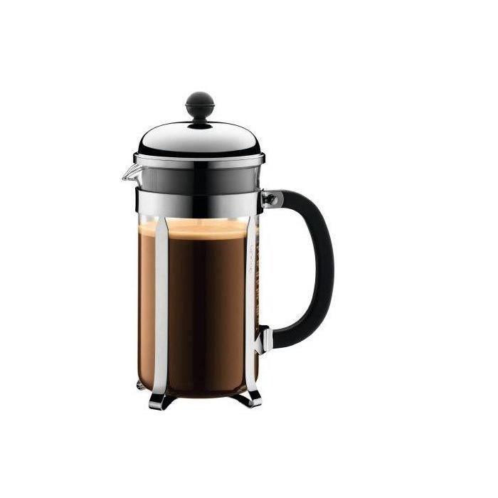 CHAMBORD - Cafetiere a piston BODUM , 8 tasses, 1.0 l, acier inox - Paloma Tech