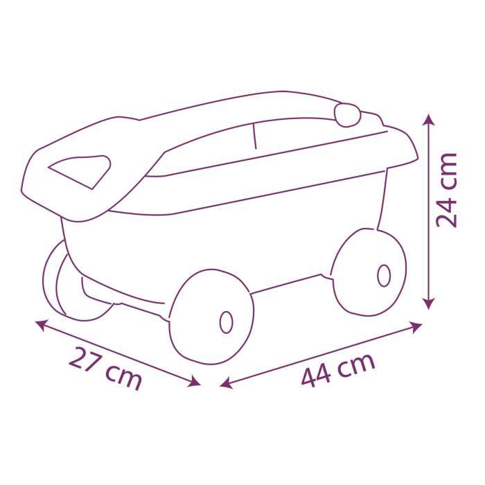 Chariot de plage La Reine des Neiges - SMOBY - Avec seau tamis râteau pelle et moule a sable