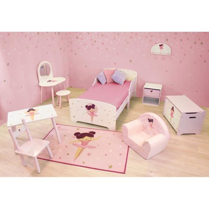 Chevet avec tiroir / Table de nuit pour enfant Danseuse Ballerine - FUN HOUSE - H.36 X L. 33 X P. 30 cm - Paloma Tech