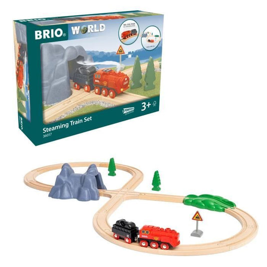 Circuit Locomotive a piles a vapeur - BRIO World - 36017 - Circuit en bois - RAVENSBURGER - Rouge