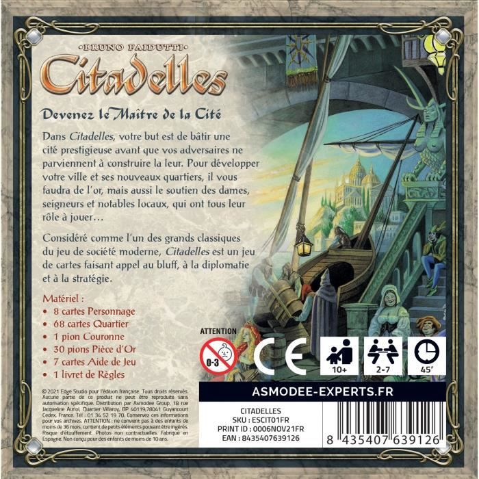 Citadelles: Classique - Asmodee - Jeu de société