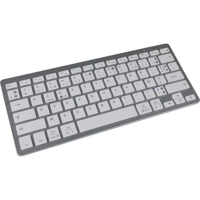 Clavier Bluetooth Double Layout PC MAC - BLUESTORK - MINI MAC PC - Pour Mac et PC - Noir - Paloma Tech