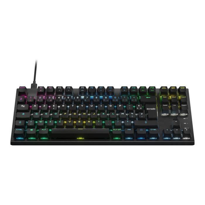 Clavier Gaming optique-mécanique - AZERTY - CORSAIR - K60 PRO TKL - Sans Pavé Numérique - Rétroéclairé RGB - Noir (CH-911D01A-FR) - Paloma Tech