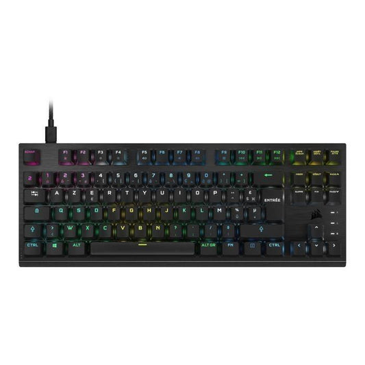 Clavier Gaming optique-mécanique - AZERTY - CORSAIR - K60 PRO TKL - Sans Pavé Numérique - Rétroéclairé RGB - Noir (CH-911D01A-FR) - Paloma Tech