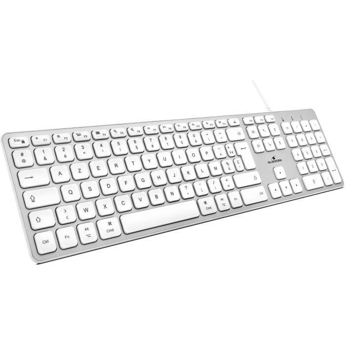 Clavier Filaire - BLUESTORK - KB Mac - Compatible Mac - Blanc - Paloma Tech