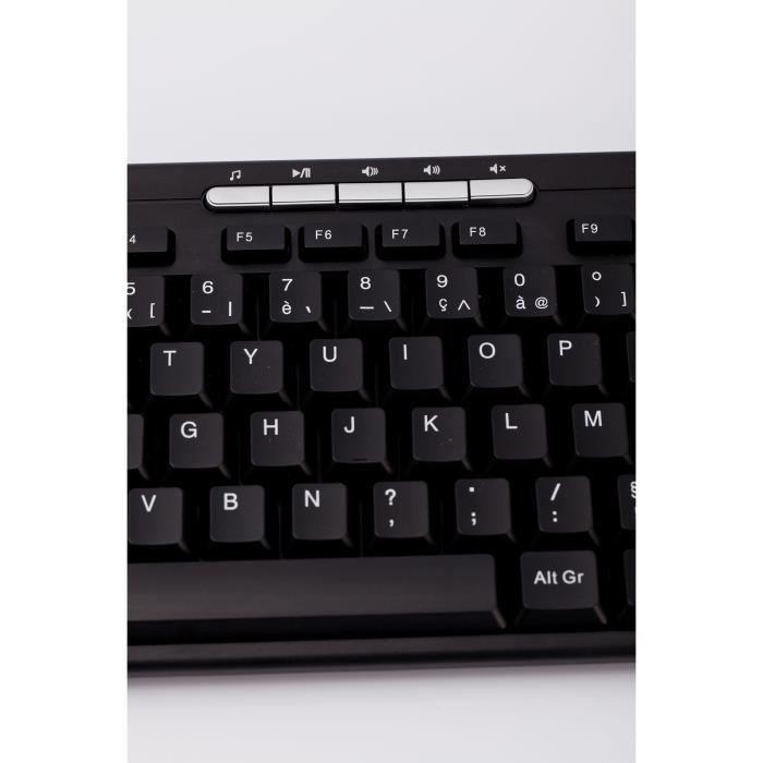 Clavier Filaire - BLUESTORK - MEDIAFIRST II - Clavier FR - Noir - Paloma Tech