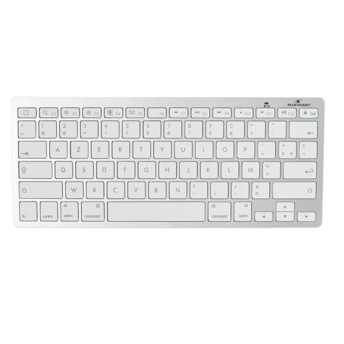 Clavier Filaire - BLUESTORK - MINI MAC - Compact - Compatible Mac - Blanc - Paloma Tech