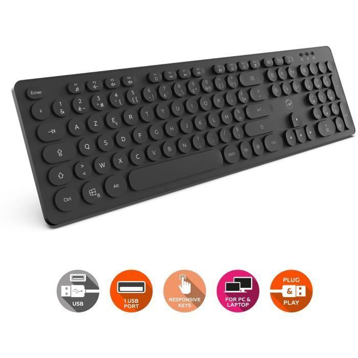 Clavier filaire RGB - MOBILITY LAB - ML306858 - AZERTY - Touches rondes - Noir - Paloma Tech