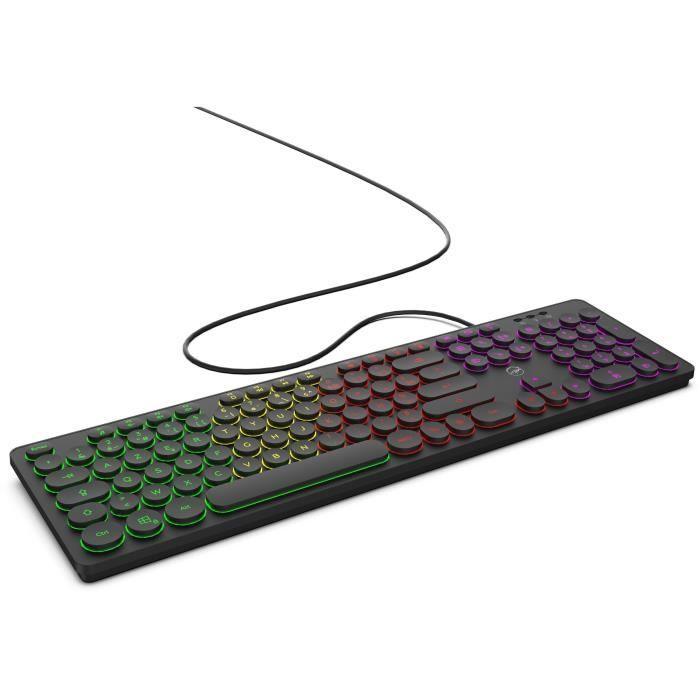 Clavier filaire RGB - MOBILITY LAB - ML306858 - AZERTY - Touches rondes - Noir - Paloma Tech