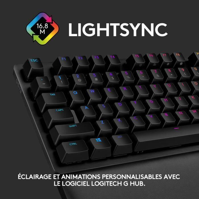 Clavier gamer - Filaire - Logitech G - G513 - Mécanique - RGB - AZERTY - NOIR - Paloma Tech