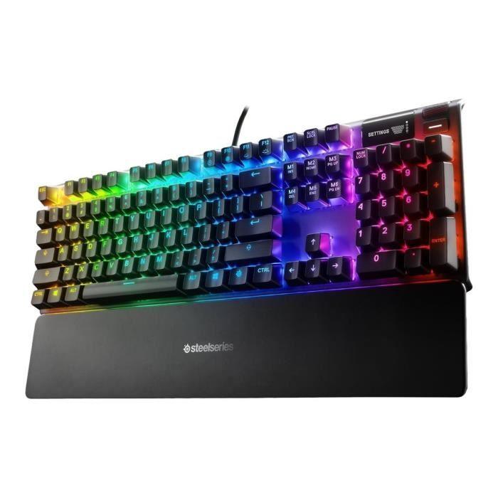 Clavier Gaming - AZERTY - STEELSERIES - Apex 7 Red Switch - Avec Pavé Numérique - Rétroéclairé - Noir - Paloma Tech