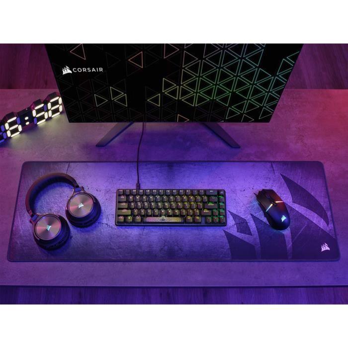 Clavier gaming optique et mécanique - CORSAIR - K65 PRO MINI - Rétroéclaire LED RGB - Switchs CORSAIR OPX - Noir - Paloma Tech