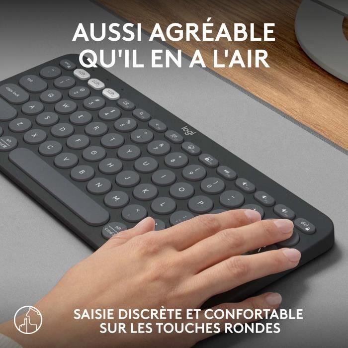 LOGITECH - Clavier sans fil - Pebble Keys 2 K380s - Bluetooth - Bouton Easy - Switch - Graphite - (920 - 011803) - Paloma Tech