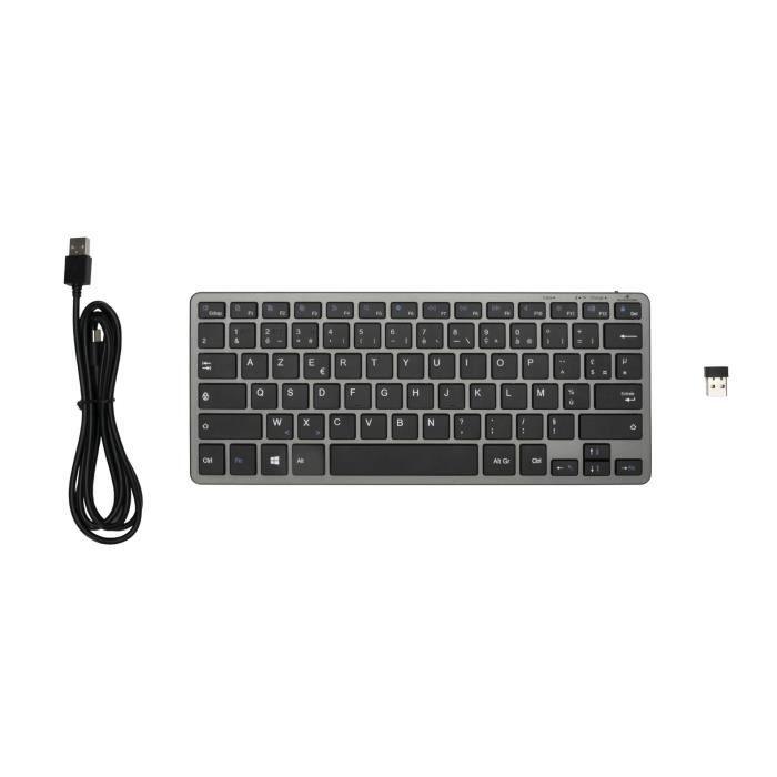 Clavier Sans Fil - BLUESTORK - MINI R - Compact - Rechargeable - Gris/Noir - Paloma Tech