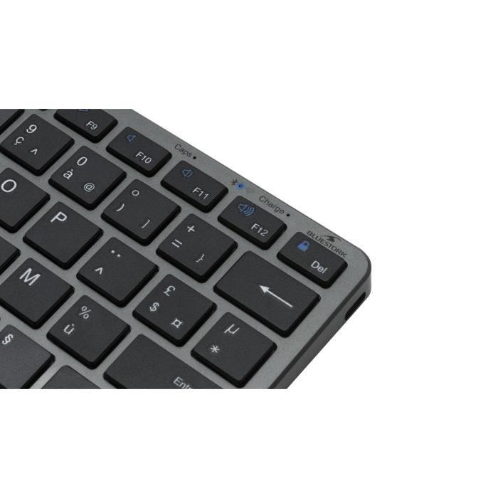 Clavier Sans Fil - BLUESTORK - MINI R - Compact - Rechargeable - Gris/Noir - Paloma Tech