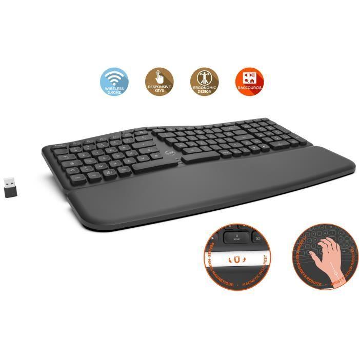 Clavier sans fil ergonomique - MOBILITY LAB - ML313153 - Touches concaves - Windows - Paloma Tech