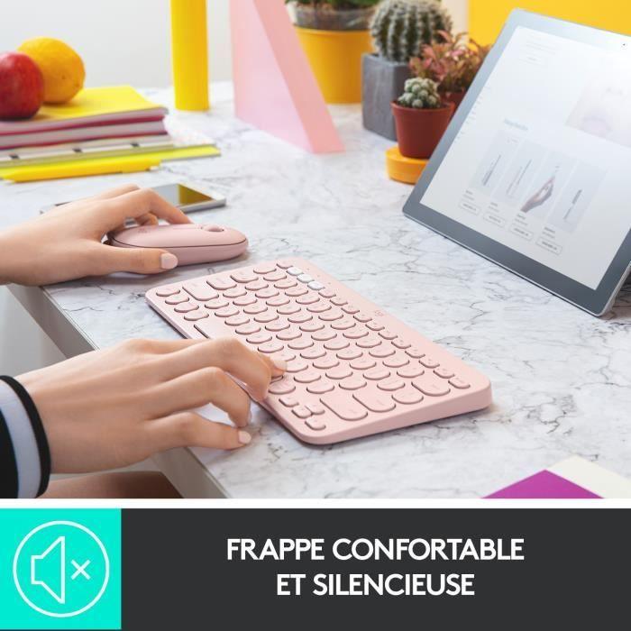 Clavier - Sans Fil - Logitech - K380 - AZERTY - Rose - Paloma Tech