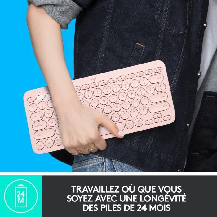 Clavier - Sans Fil - Logitech - K380 - AZERTY - Rose - Paloma Tech