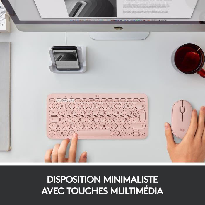 Clavier - Sans fil - Logitech - K380 - Pour Mac - AZERTY - Rose - Paloma Tech