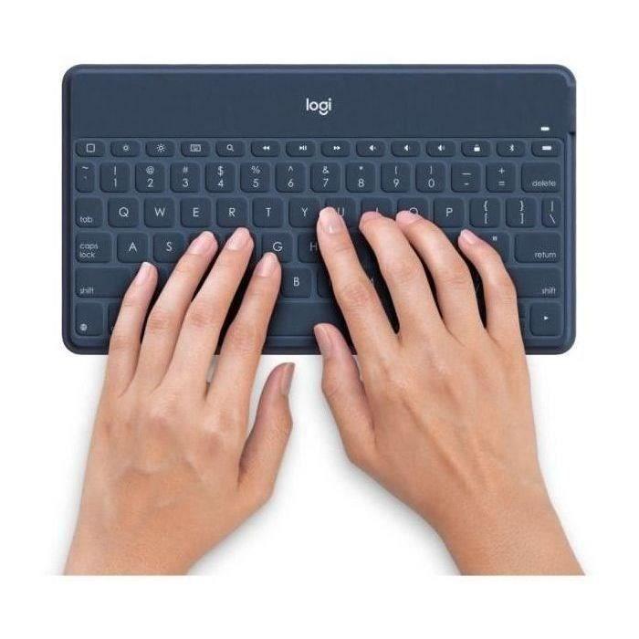 Clavier Sans Fil - LOGITECH - Keys-To-Go - AZERTY - Bluetooth - 180g - Bleu - Paloma Tech