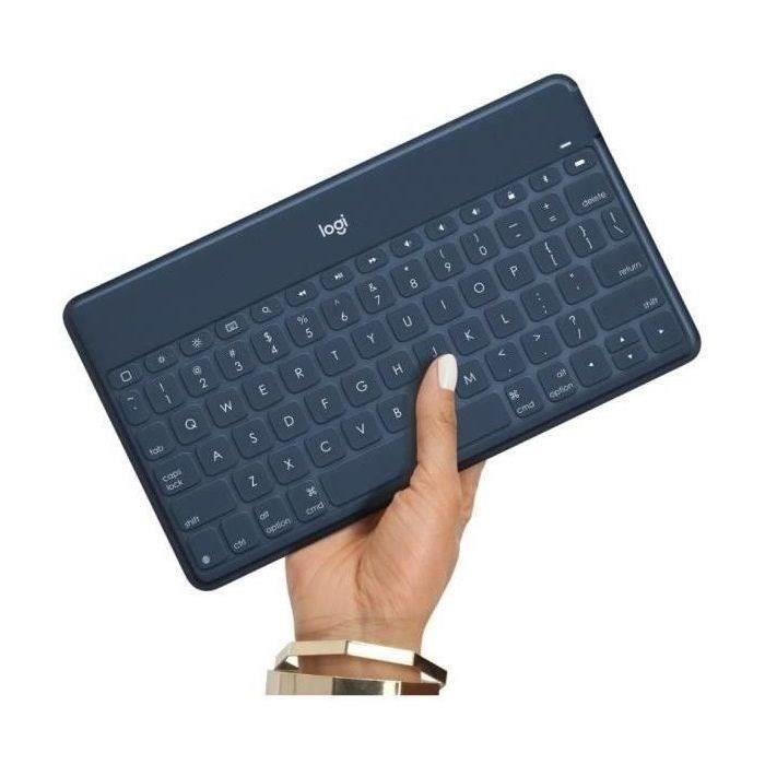 Clavier Sans Fil - LOGITECH - Keys-To-Go - AZERTY - Bluetooth - 180g - Bleu - Paloma Tech