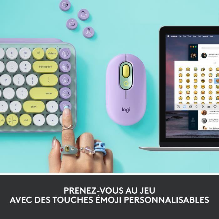 Clavier - Sans fil - Logitech - Pop Keys - Mécanique - Touche Emoji - Menthe - Paloma Tech