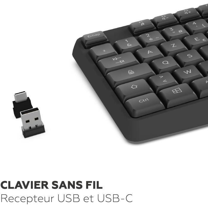 Clavier sans fil - MOBILITY LAB - Deluxe - AZERTY - Noir - Paloma Tech