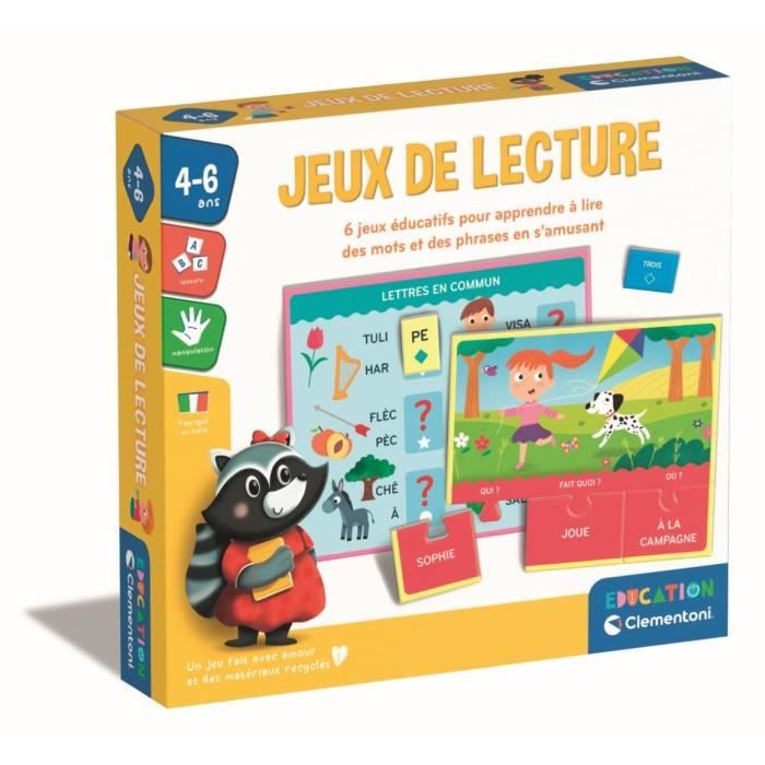 Clementoni - Coffret Jeux de lecture - Jeux d’association et de reconnaissance - Dés 4 ans