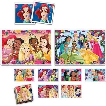 Clementoni - Edukit - Disney Princesses - Coffret apprentissage 4 en 1 - 2 puzzles 1 mémo 1 jeu de 6 cubes - Fabriqué