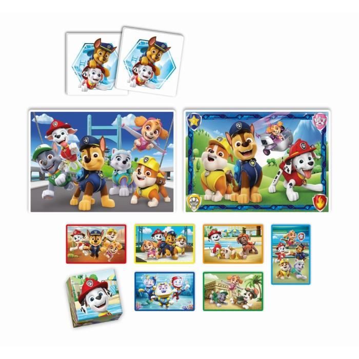 Clementoni - Edukit - Pat’Patrouille - Coffret d’activités préscolaire 4 en 1 - Puzzles Cubes et Mémo