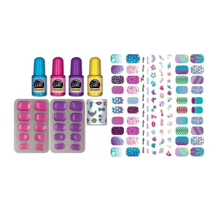 Clementoni - Kit manucure phosphorescents pour enfant - Vernis faux ongles et autocollants - Des 7 ans