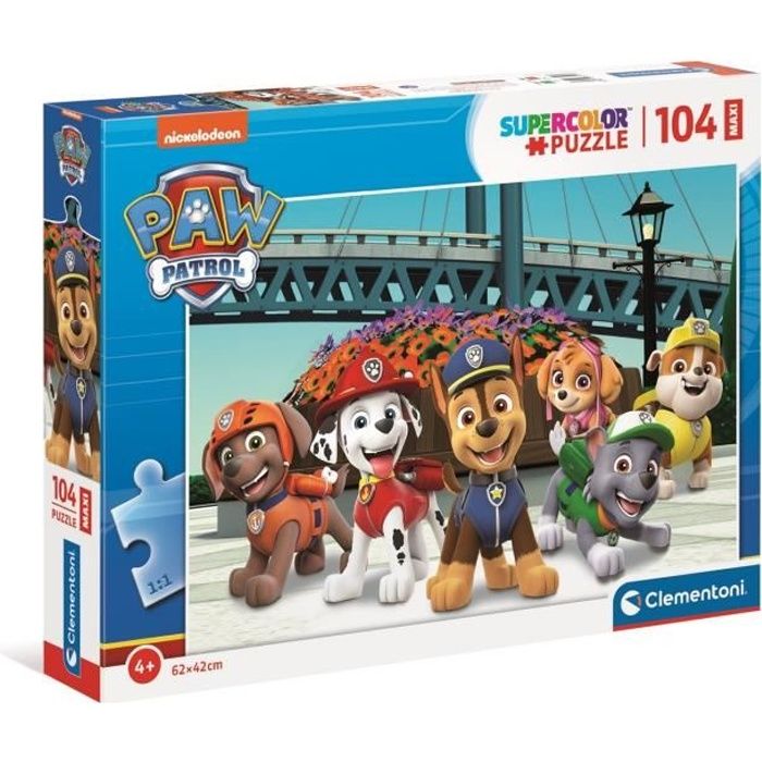 Clementoni - Pat’ Patrouille - Puzzle 104 pieces Maxi - Mixte - 4 ans et plus - Fabriqué en Italie