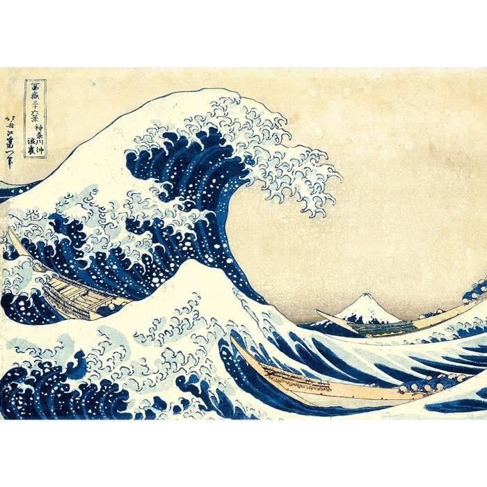 Clementoni - Puzzle 1000 pieces - Hokusai: La Vague - Collection Museum - Fabriqué en italie