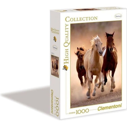 Clementoni - Puzzle - Chevaux sauvages - 1000 pieces - 67,7 x 47,7 cm - Fabriqué en Italie