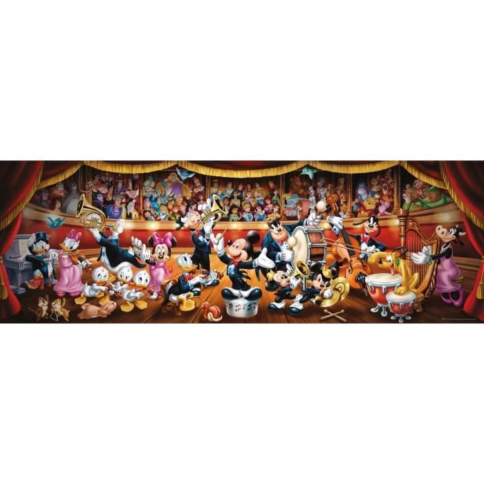 Clementoni - Puzzle panorama Disney Orchestra - 1000 pieces - Fabriqué en Italie