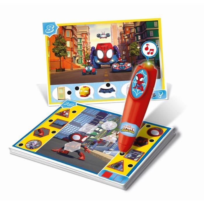 Clementoni - Quizzy - Spidey - Jeu interactif avec 200 Quizz + un stylo électronique - Dés 3 ans