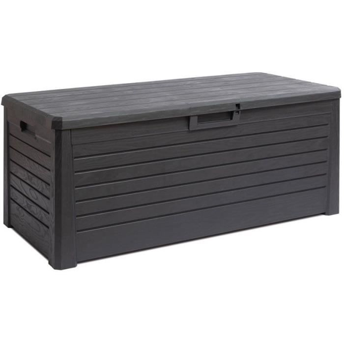 Coffre de jardin FLORIDA - Résine - Capacité 550L - Anthracite - Paloma Tech